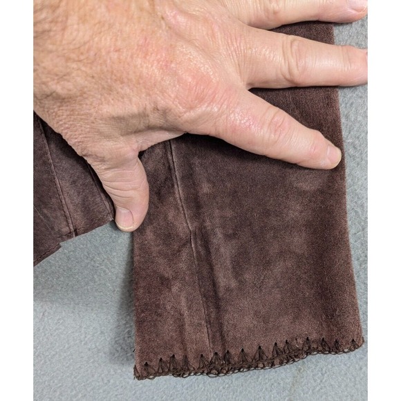 Newport News Suede Leather Jacket Womens 6‎ Brown Zip Front Western CowGirl Boho - Picture 5 of 13